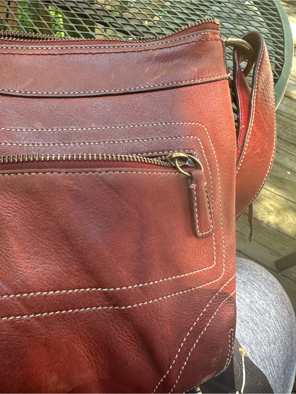 Coach Bleeker Red/Brownish Leather Shoulder Bag with Adjustable Strap GUC - Picture 13 of 14